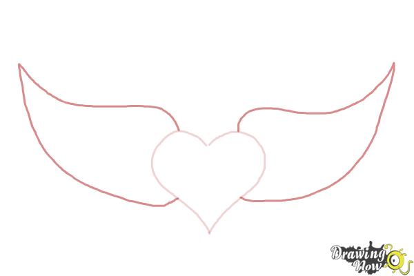 How To Draw A Broken Heart With Wings Drawingnow