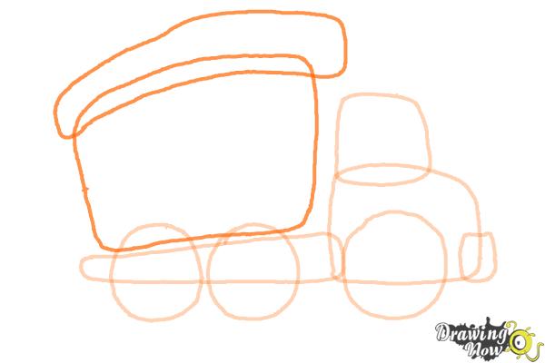 How to Draw a Dump Truck - Step 5