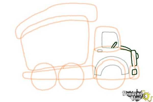 How to Draw a Dump Truck - Step 7