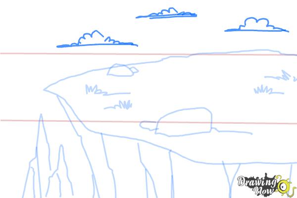 How to Draw a Cliff - Step 7