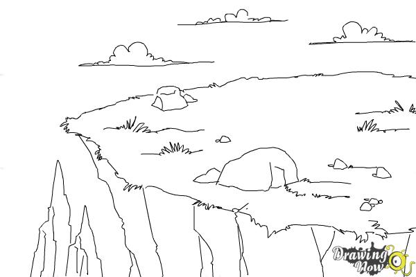 How to Draw a Cliff - Step 8