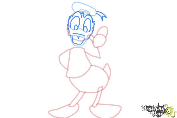 How to Draw Disney Characters - Donald Duck - Step 6