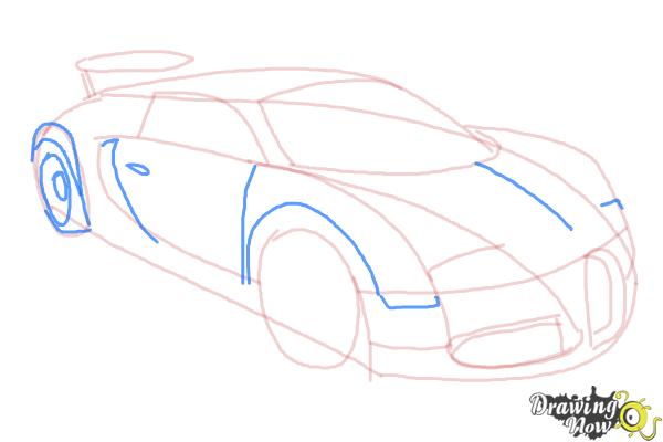 How to Draw a Bugatti - Step 6 How to Draw a Bugatti - Step 6