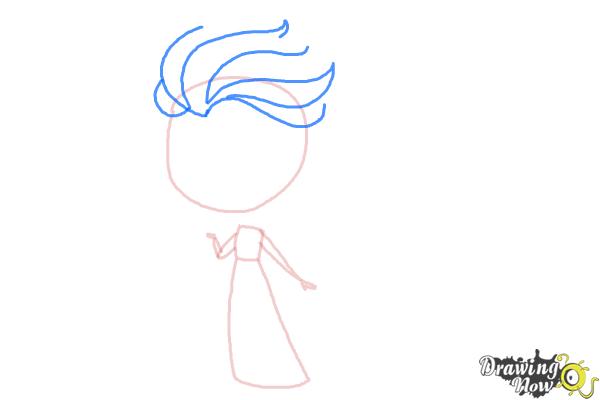 How to Draw a Chibi Elsa from Frozen - Step 4