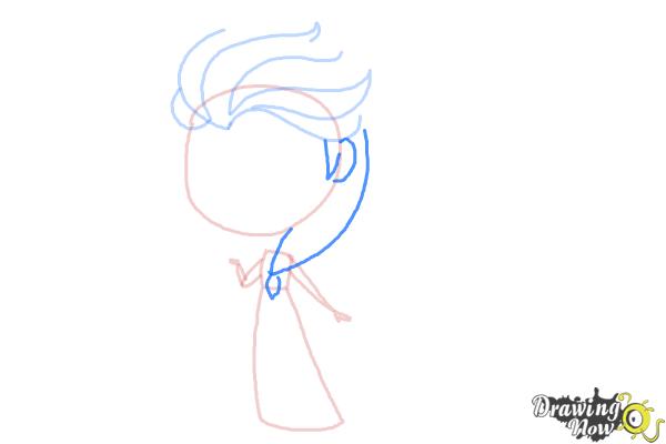 How to Draw a Chibi Elsa from Frozen - Step 5
