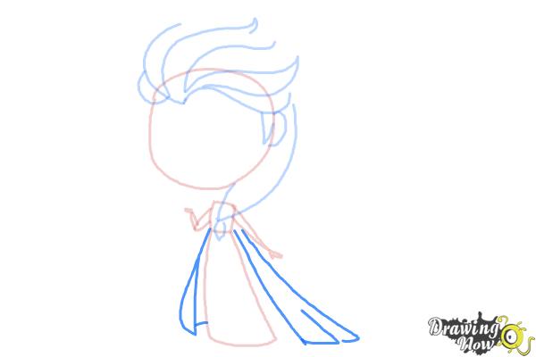 How to Draw a Chibi Elsa from Frozen - Step 6