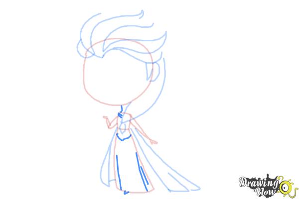 How to Draw a Chibi Elsa from Frozen - Step 7