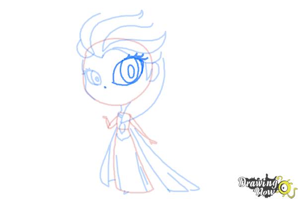 How to Draw a Chibi Elsa from Frozen - Step 9