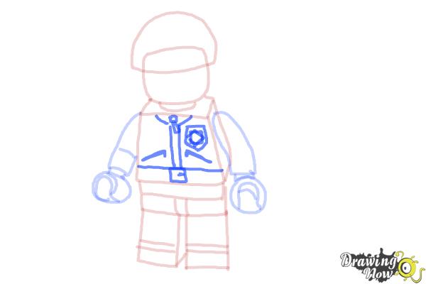 How to Draw Bad Cop from The Lego Movie - Step 10