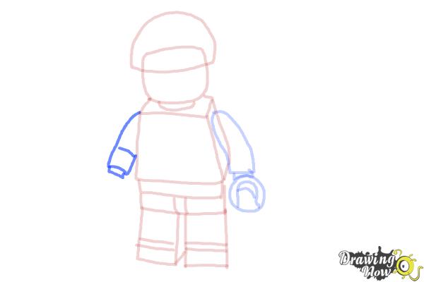 How to Draw Bad Cop from The Lego Movie - Step 8