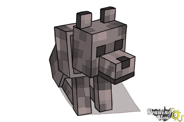 How to Draw a Minecraft Wolf - Step 11