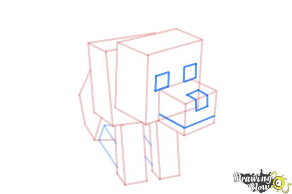 How to Draw a Minecraft Wolf - Step 8