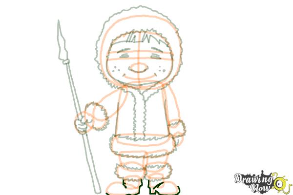 How to Draw an Eskimo - Step 16