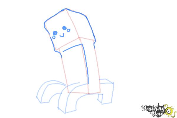 How to Draw a Chibi Minecraft Creeper - Step 7