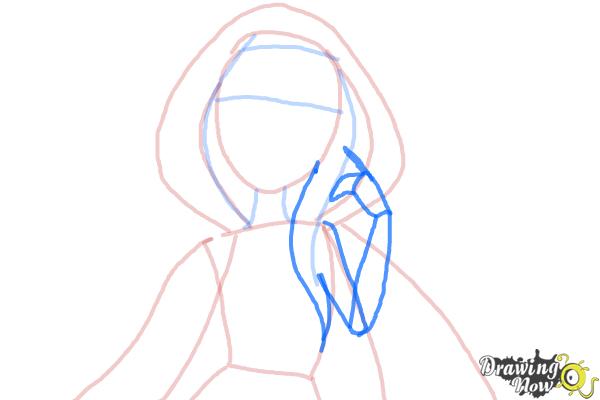 How to Draw Cerise Hood The Daughter Of Little Red Riding Hood from Ever After High - Step 5