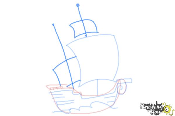 How to Draw a Pirate Ship For Kids - Step 6