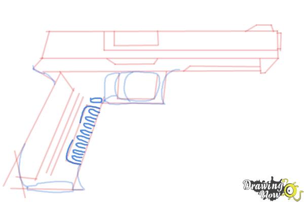 How to Draw a Gun Easy - Step 10