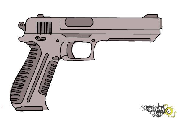 How to Draw a Gun Easy - Step 14