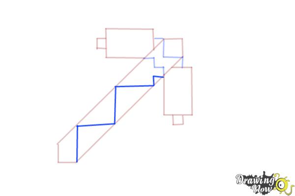 How to Draw a Minecraft Pickaxe - Step 5