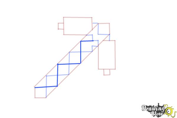 How to Draw a Minecraft Pickaxe - Step 6