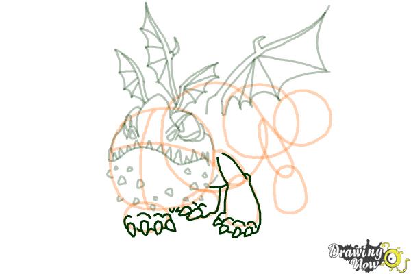 How to Draw a Gronckle Dragon from How to Train Your Dragon - Step 11