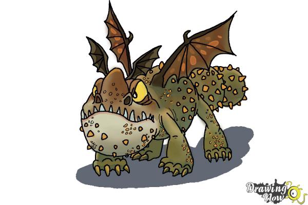 How to Draw a Gronckle Dragon from How to Train Your Dragon - Step 14