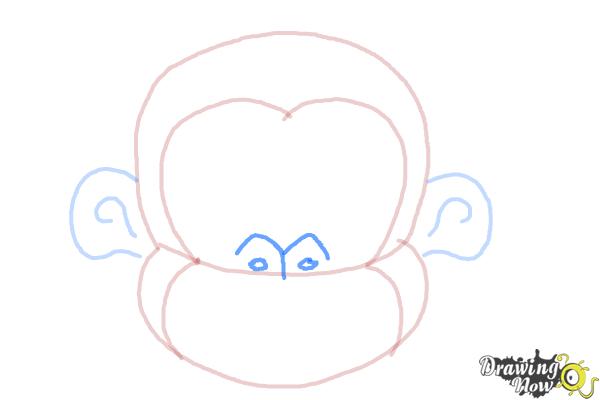 How to Draw a Monkey Face - Step 5