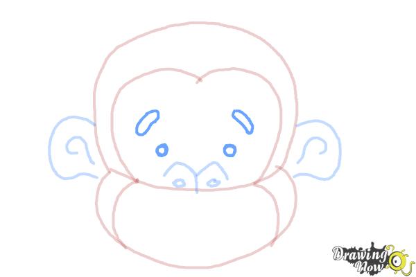 How to Draw a Monkey Face - Step 6