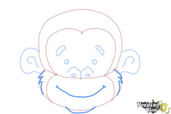 How to Draw a Monkey Face - Step 7