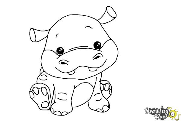 How to Draw a Hippo For Kids - Step 11