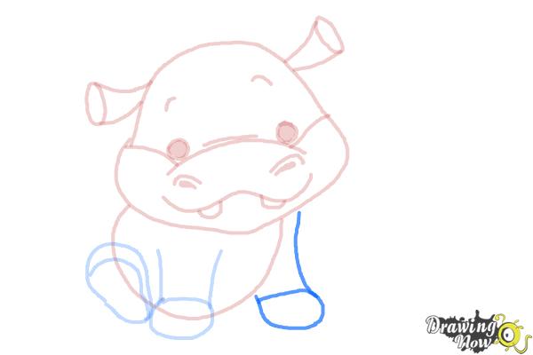 How to Draw a Hippo For Kids - Step 8