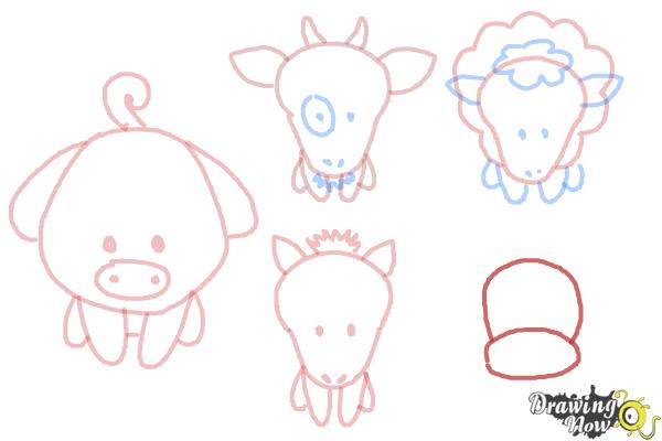 How to Draw Farm Animals For Kids - Step 13