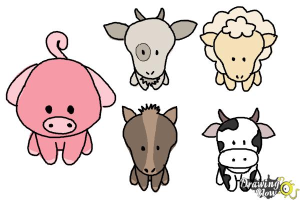 How to Draw Farm Animals For Kids - Step 18 How to Draw Farm Animals For Kids - Step 18