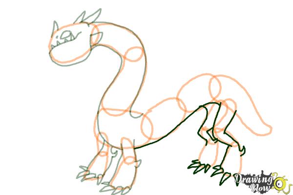 How to Draw a Grapple Grounder Dragon from How to Train Your Dragon - Step 6