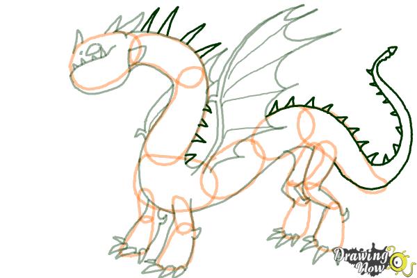 How to Draw a Grapple Grounder Dragon from How to Train Your Dragon - Step 8