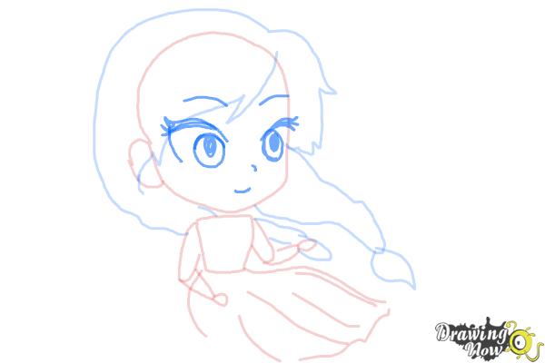 How to Draw Chibi Anna from Frozen - Step 6