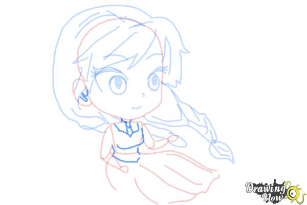 How to Draw Chibi Anna from Frozen - Step 8