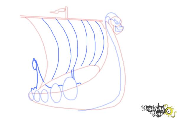How to Draw a Viking Ship - Step 6