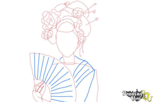 How to Draw a Geisha - Step 7