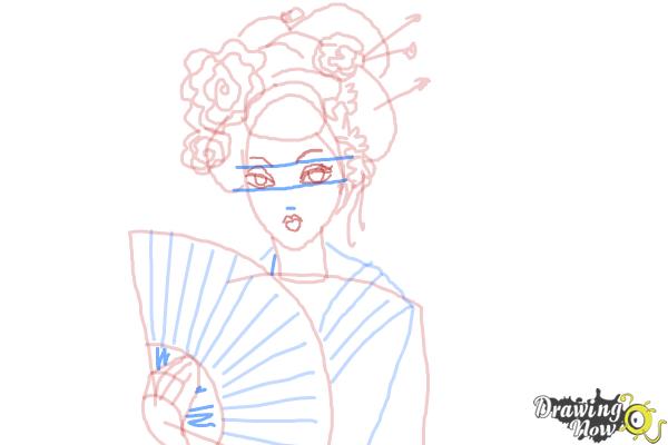 How to Draw a Geisha - Step 8
