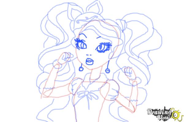 How to Draw Kitty Cheshire The Daughter Of The Cheshire Cat from Ever After High - Step 10