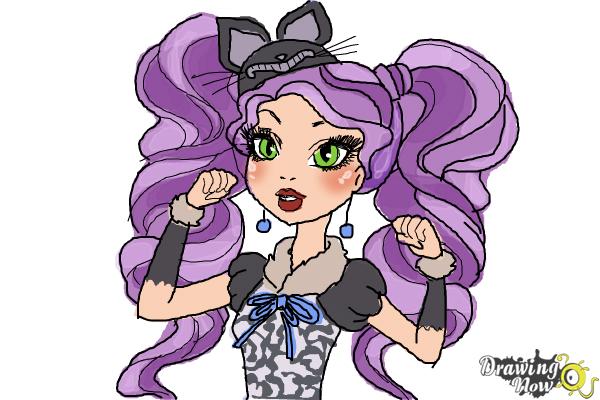 How to Draw Kitty Cheshire The Daughter Of The Cheshire Cat from Ever After High - Step 12