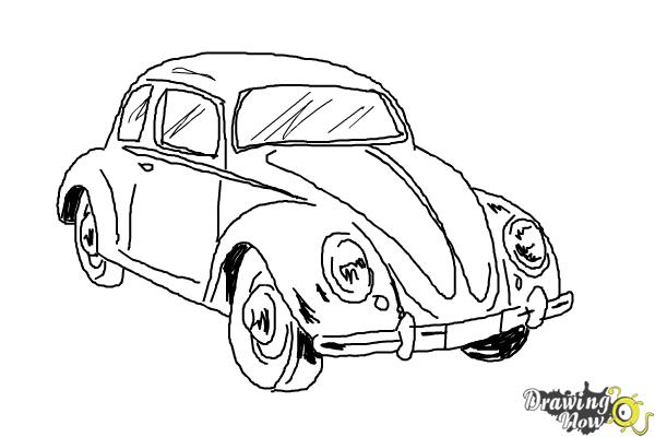 Volkswagen Beetle Car Drawing Sketch PNG 600x600px Volkswagen Beetle  Artwork Automotive Design Black And White Car