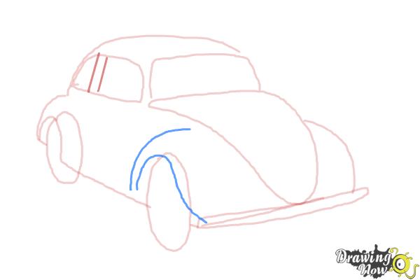 How to Draw a Volkswagen Beetle - Step 6