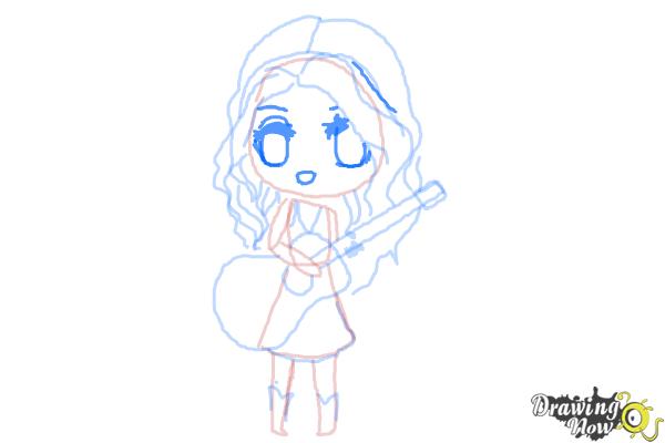 How to Draw Chibi Taylor Swift - Step 11 How to Draw Chibi Taylor Swift - Step 11