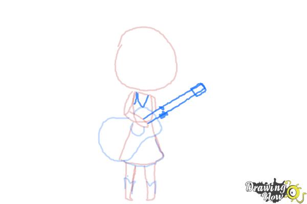 How to Draw Chibi Taylor Swift - Step 7 How to Draw Chibi Taylor Swift - Step 7