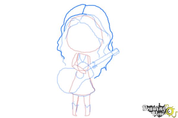 How to Draw Chibi Taylor Swift - Step 9 How to Draw Chibi Taylor Swift - Step 9
