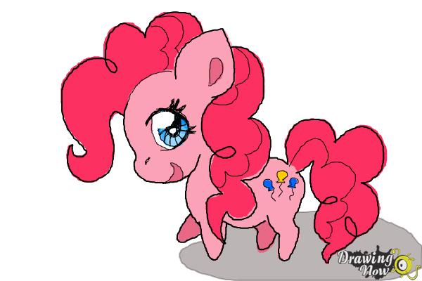 How to Draw Chibi Pinkie Pie from My Little Pony Friendship Is Magic - Step 10