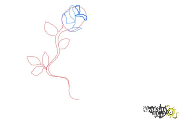 How to Draw a Rose With a Heart - Step 6