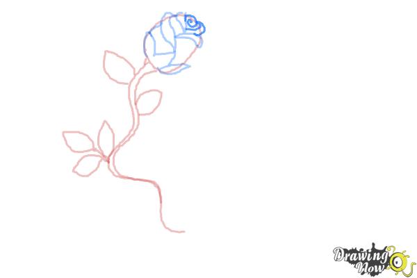 How to Draw a Rose With a Heart - Step 7